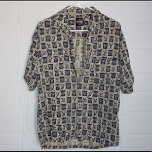 Harley Davidson Short Sleeve Button Down Medium